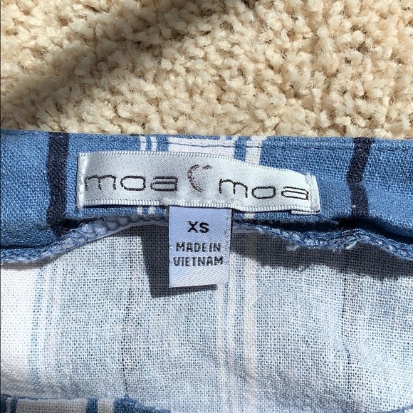 Dry goods blue and white stripe button skirt - Picture 2 of 3